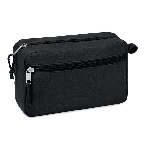 NAIMA COSMETIC Eco-Friendly Hemp Cosmetic Bag with Double Zipper - GiftRetail MO6165