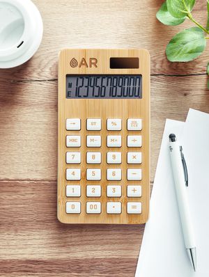 CALCUBIM 12-siffrig bambu miniräknare