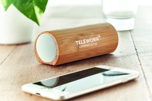 SPEAKBOX Trådlös högtalare i bambu 2x5W