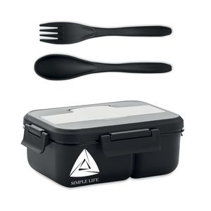 MAKAN Lunchlåda med bestick i PP