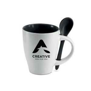 DUAL Keramik kaffemugg med sked