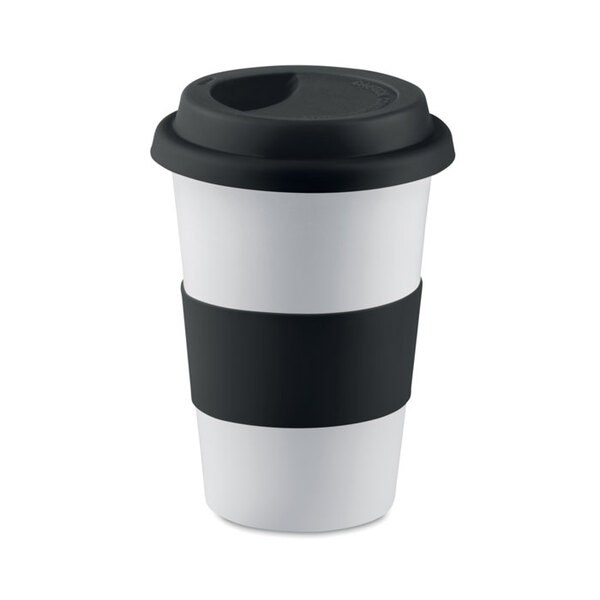 TRIBECA Keramik mugg med lock och grep - GiftRetail MO7683