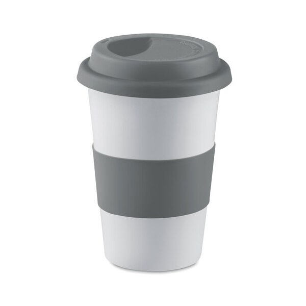 TRIBECA Keramik mugg med lock och grep - GiftRetail MO7683