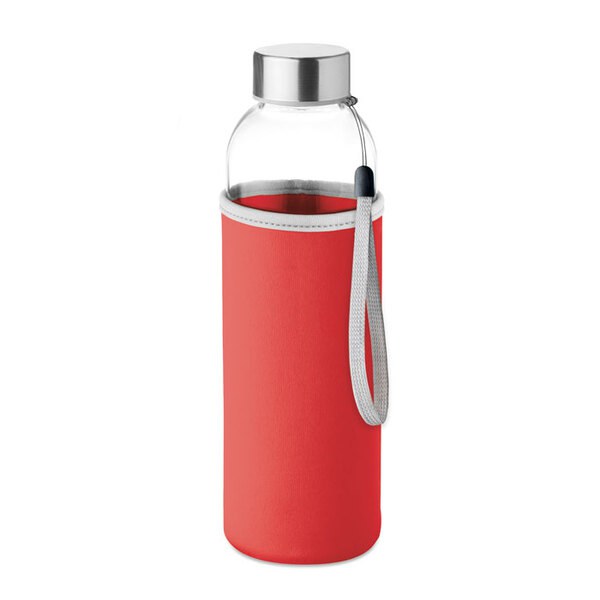 UTAH GLASS Eco-Friendly 500ml Glass Bottle with Neoprene Cover - GiftRetail MO9358