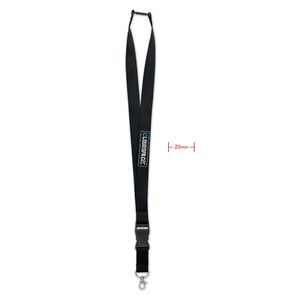 WIDE LANY Logoband med metallkrok 25 mm