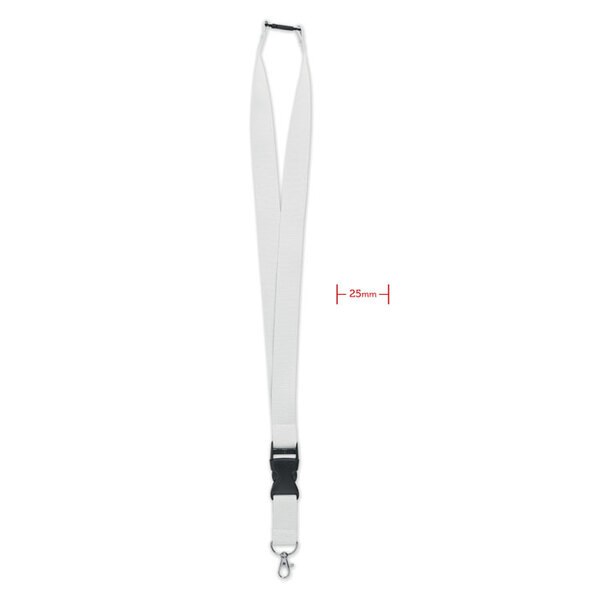 WIDE LANY Logoband med metallkrok 25 mm - GiftRetail MO9661