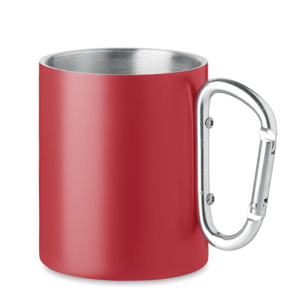 TRUMBA 300ml Stainless Steel Mug with Carabiner Handle - GiftRetail MO6873