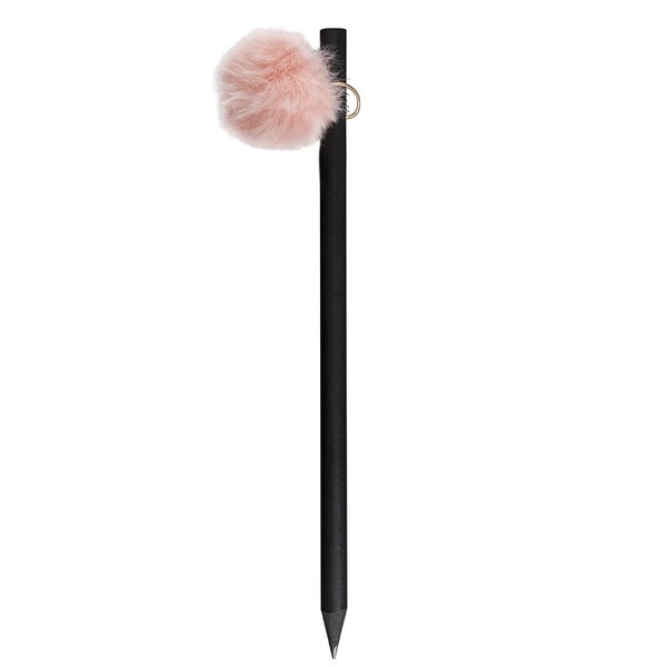 Goya 37532 - Svart träpenna med färgglad pompon GINGER