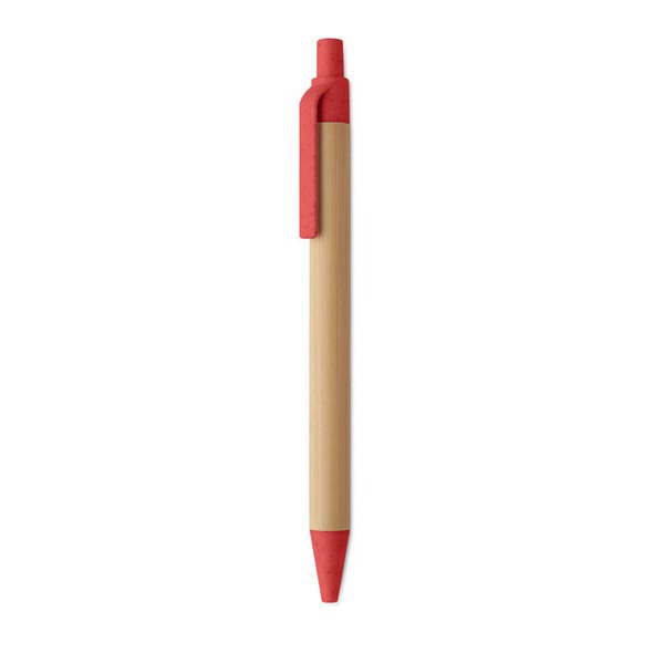 ITEA COLOUR Push button ball pen in bamboo - GiftRetail MO2635