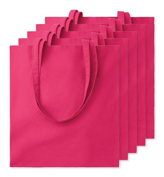 Förpackning med 5 GiftRetail MO9268 - COTTONEL COLOUR + Shopping väska 140 gr/m3