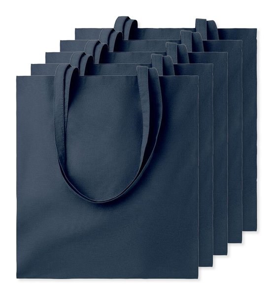 Förpackning med 5 GiftRetail MO9268 - COTTONEL COLOUR + Shopping väska 140 gr/m3