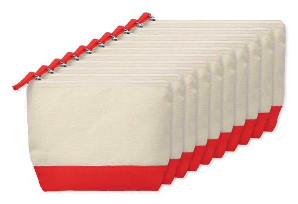 Pack of 100 GiftRetail MO9815 - KLEUREN Stylish Two-Tone Cotton Cosmetic Bag with Zipper