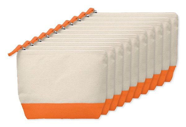 Pack of 100 GiftRetail MO9815 - KLEUREN Stylish Two-Tone Cotton Cosmetic Bag with Zipper