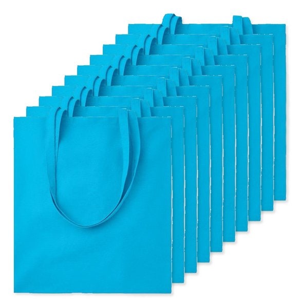 Förpackning med 100 GiftRetail MO9268 - COTTONEL COLOUR + Shopping väska 140 gr/m3