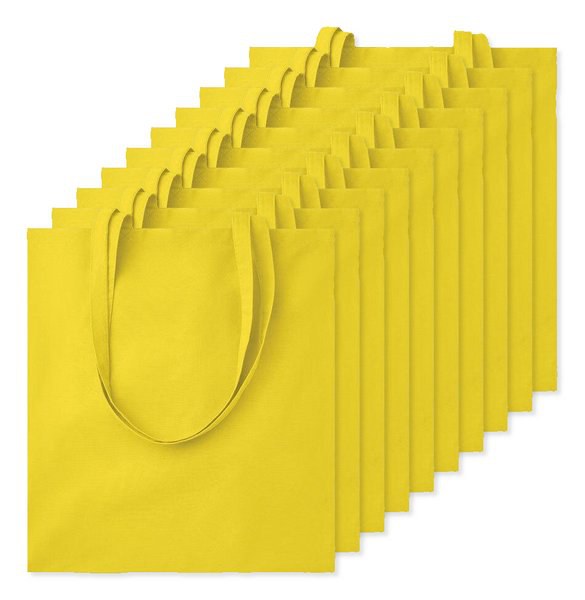 Förpackning med 100 GiftRetail MO9268 - COTTONEL COLOUR + Shopping väska 140 gr/m3