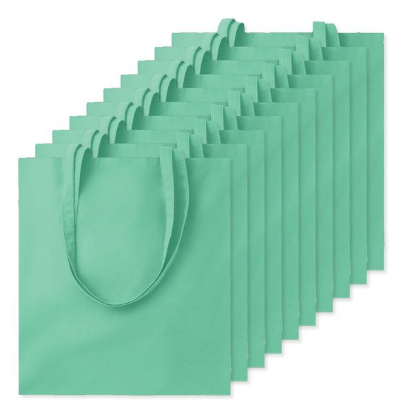 Förpackning med 100 GiftRetail MO9268 - COTTONEL COLOUR + Shopping väska 140 gr/m3