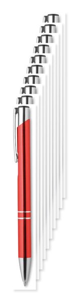 Pack of 100 GiftRetail MO8893 - BERN Elegant Aluminium Push Button Pen with Blue Ink