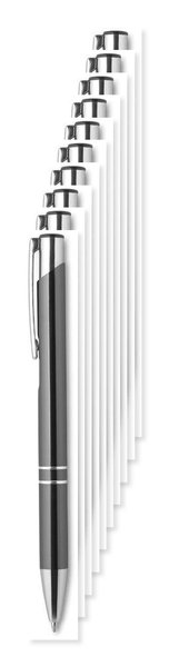 Förpackning med 100 GiftRetail MO8893 - BERN Elegant Aluminium Kulspetspenna med Blått Bläck