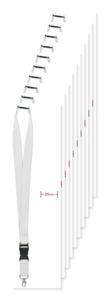 Förpackning med 10 GiftRetail MO9661 - WIDE LANY Logoband med metallkrok 25 mm