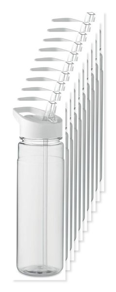 Förpackning med 10 GiftRetail MO6467 - ALABAMA RPET flaska med fliplock 650ml