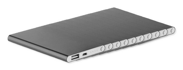 Förpackning med 10 GiftRetail MO8735 - POWERFLAT Aluminium powerbank 4000 mAh