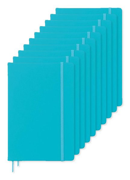 Pack of 10 GiftRetail AR1804 - ARCONOT A5 Hardcover Notebook with Elastic Strap