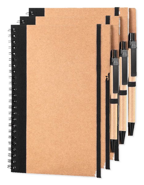 Pack of 30 Goya 30108 - A5 Cardboard Notebook with Pen & Elastic RECIKLA