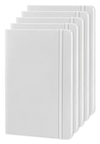 Förpackning med 5 Goya 30083 - A5 Anteckningsbok PU-omslag Elastisk Stängning 96 Sidor LUXE