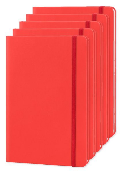 Pack of 5 Goya 30083 - A5 PU Cover Notebook with Elastic Band LUXE