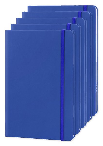 Förpackning med 5 Goya 30083 - A5 Anteckningsbok PU-omslag Elastisk Stängning 96 Sidor LUXE