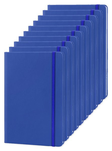 Förpackning med 10 Goya 30083 - A5 Anteckningsbok PU-omslag Elastisk Stängning 96 Sidor LUXE