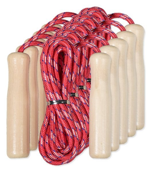 Pack of 5 Goya 38052 - Wooden Handle Jump Rope for All Ages JUMP