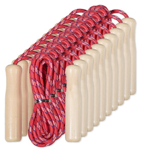 Pack of 10 Goya 38052 - Wooden Handle Jump Rope for All Ages JUMP