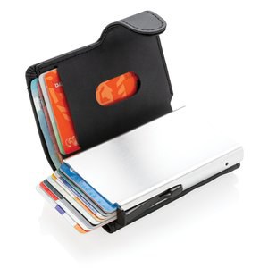 XD Collection P850.34 - Standard aluminium RFID korthållare med PU plånbok