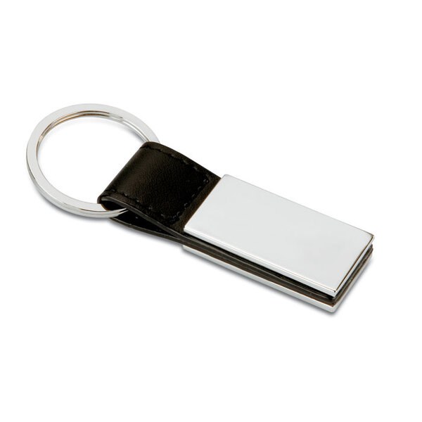 RECTANGLO Nyckelring med PU detalj - GiftRetail KC6788