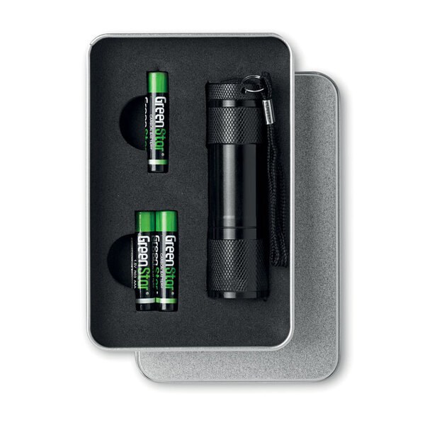 LED PLUS LED-ficklampa i plåtask - GiftRetail KC6860