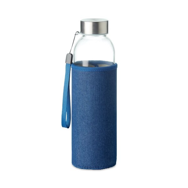 UTAH DENIM Glasflaska i jeansfodral 500 ml - GiftRetail MO6192
