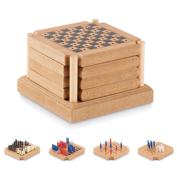 COASTGAME 4st underlägg med spel - GiftRetail MO6382