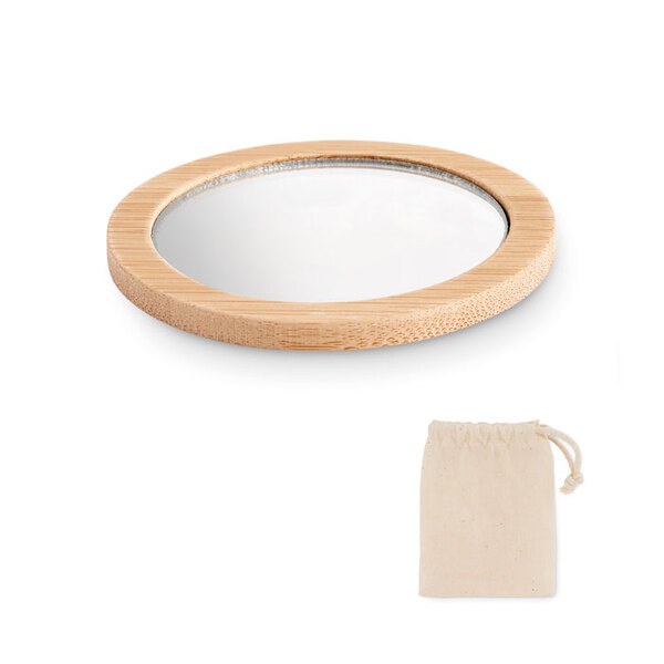 MALAY Sminkspegel i bambu - GiftRetail MO6406