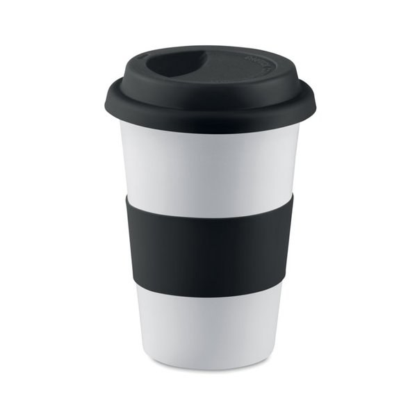 TRIBECA Keramik mugg med lock och grep - GiftRetail MO7683