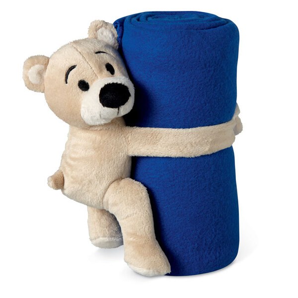 MANTA Fleece-filt med en nalle på - GiftRetail MO8252