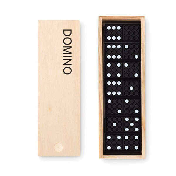 DOMINO Klassiskt Domino i Trälåda för Spelälskare - GiftRetail MO9188