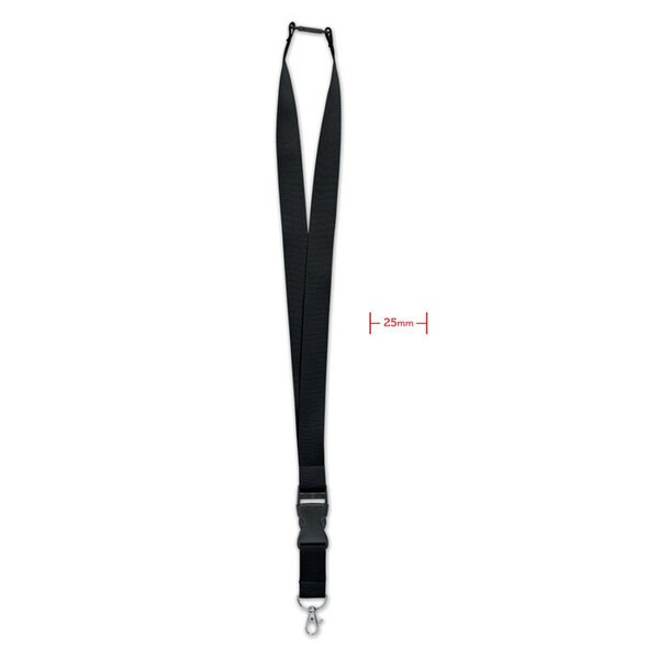 WIDE LANY Logoband med metallkrok 25 mm - GiftRetail MO9661