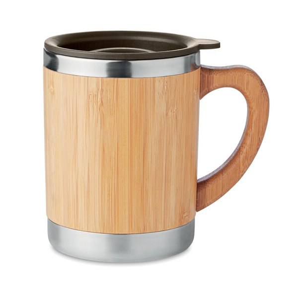 MOKKA Mugg rostfritt och Bambu 300ml - GiftRetail MO9689