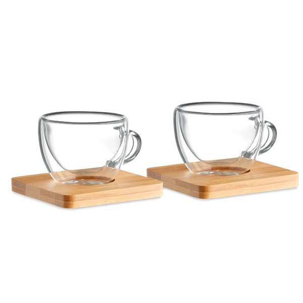 BELIZE Espresso set i glas - GiftRetail MO9709