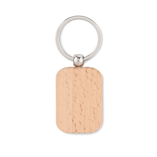 POTY WOOD Rektangulär nyckelring i trä - GiftRetail MO9774