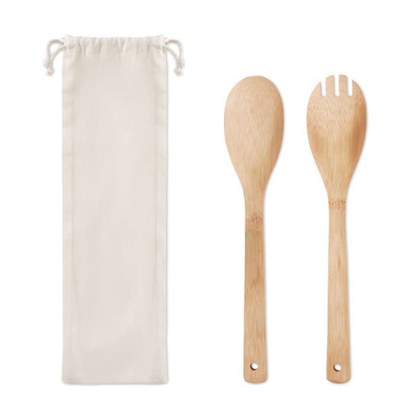 MAYEN SET Sallasbestickset i bambu - GiftRetail MO9903