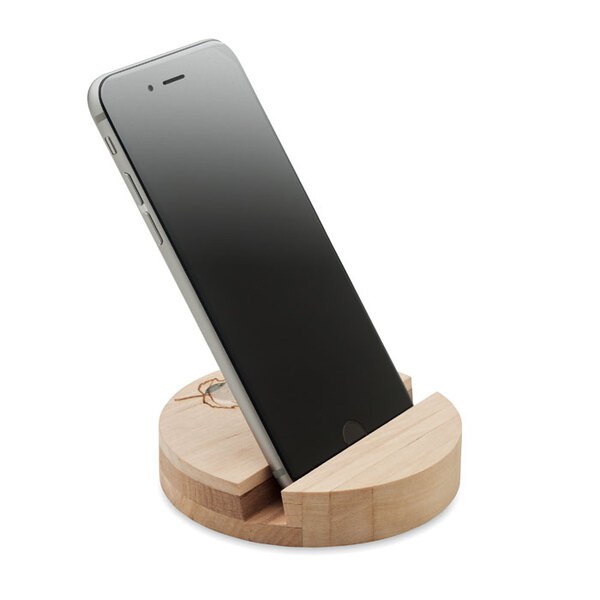 GROW ROUND STAND Telefonstativ i björk - GiftRetail MO6691