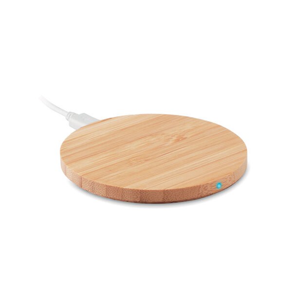 RUNDO LUX Bambu trådlös laddare 15W - GiftRetail MO6924