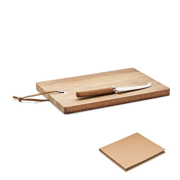 OSTUR LARGE Set med ostbräda i akaciaträ - GiftRetail MO6984